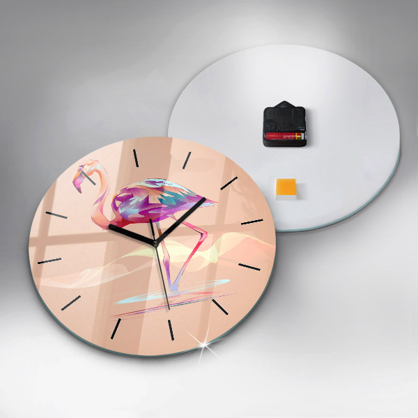 Horloge ronde Illustration de flamant rose