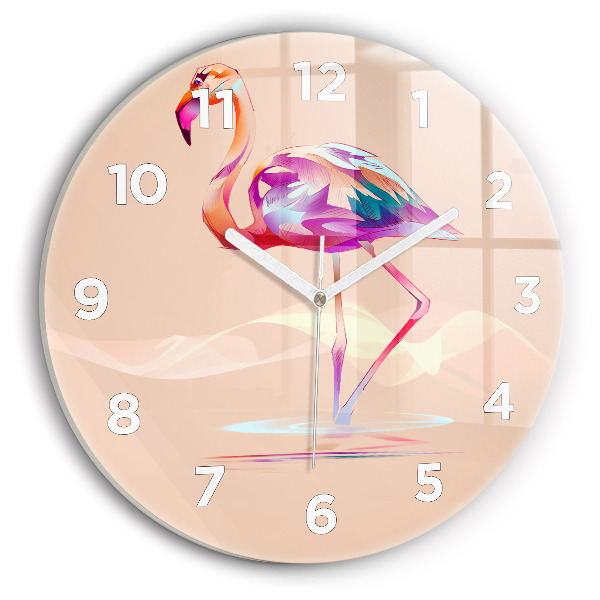 Horloge ronde Illustration de flamant rose