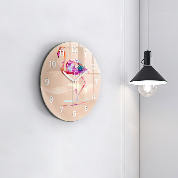 Horloge ronde Illustration de flamant rose