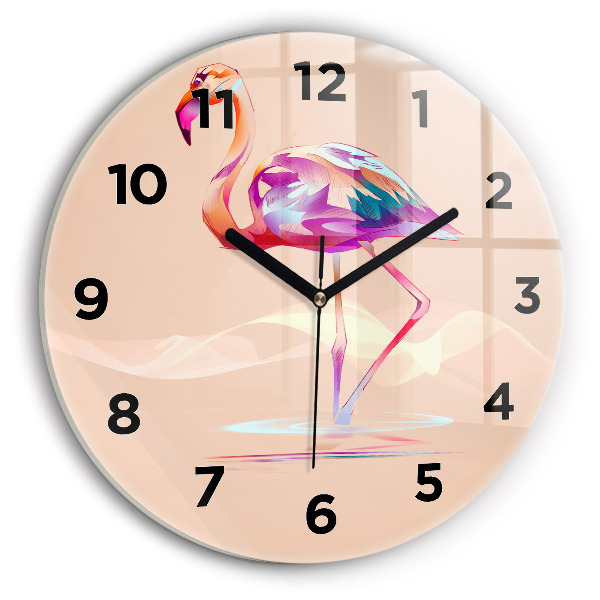 Horloge ronde Illustration de flamant rose