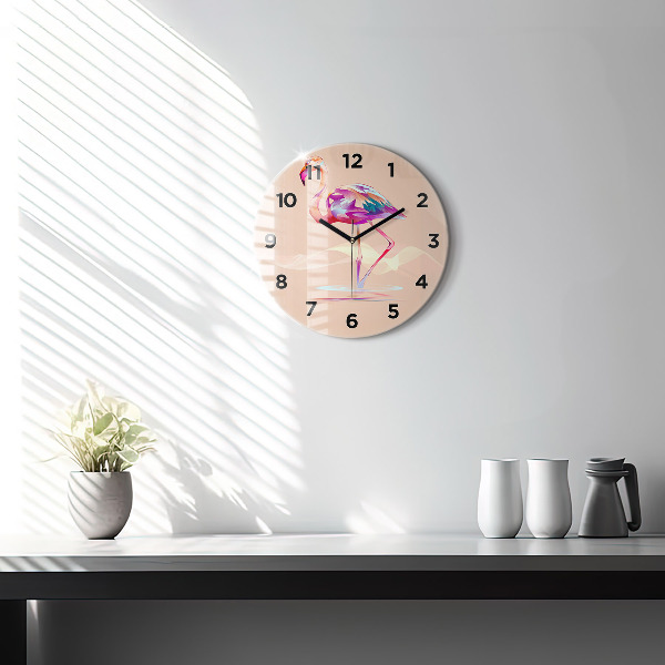 Horloge ronde Illustration de flamant rose