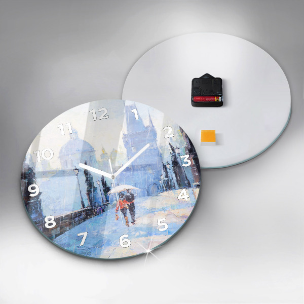 Pendule murale ronde 'Art à l''huile'