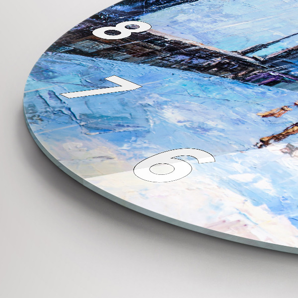 Pendule murale ronde 'Art à l''huile'