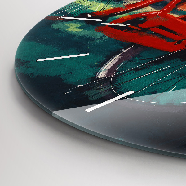 Pendule murale ronde Vélo peint