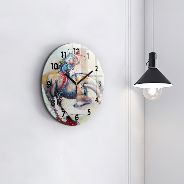 Horloge ronde Illustration de chevaux au galop