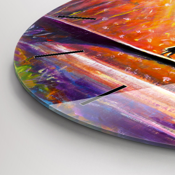 Horloge ronde Couple dans la forêt