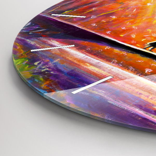 Horloge ronde Couple dans la forêt