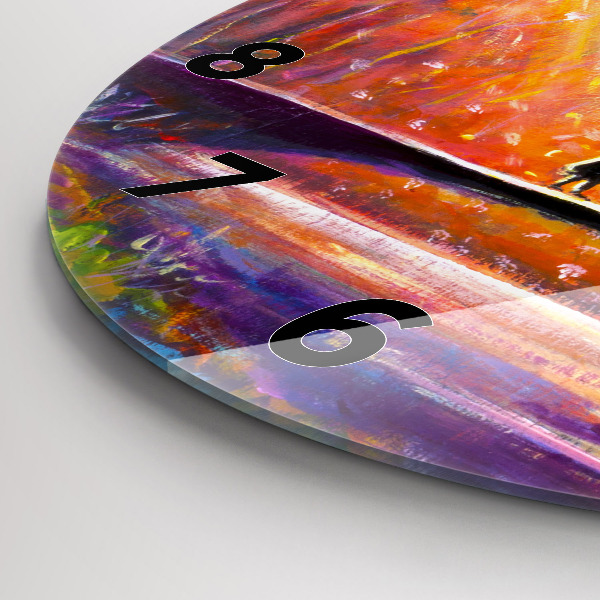 Horloge ronde Couple dans la forêt