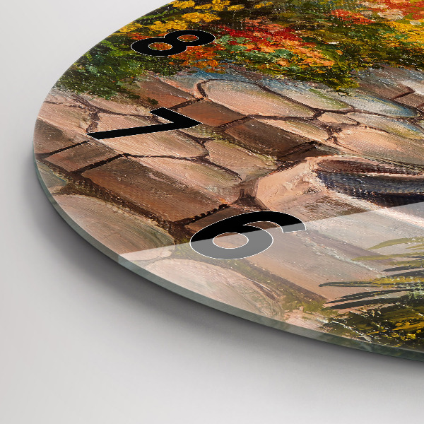 Pendule murale ronde 'Composition de l''huile dans la forêt'