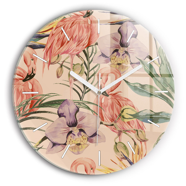 Horloge ronde Feuilles de palmier tropicales