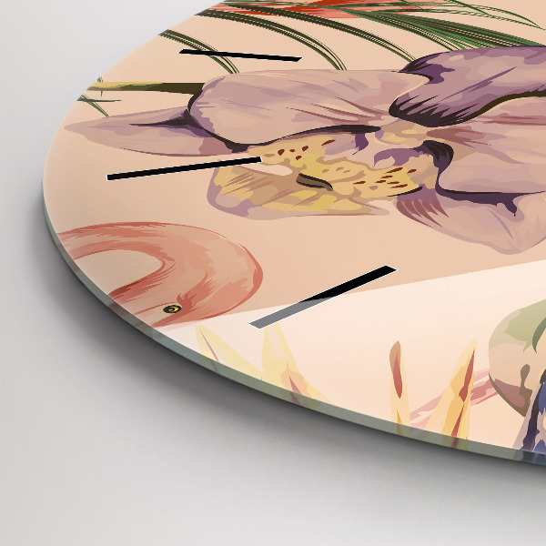 Horloge ronde Feuilles de palmier tropicales