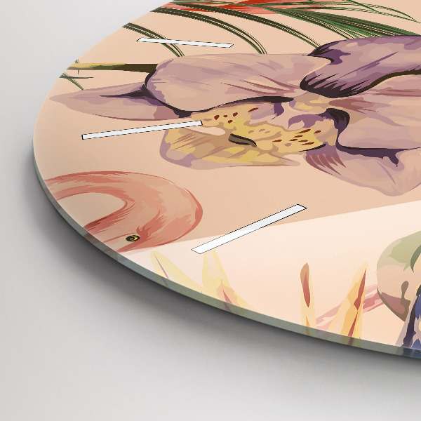 Horloge ronde Feuilles de palmier tropicales