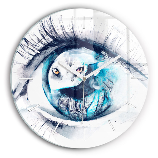 Horloge ronde 'Illustration de l''œil de loup'