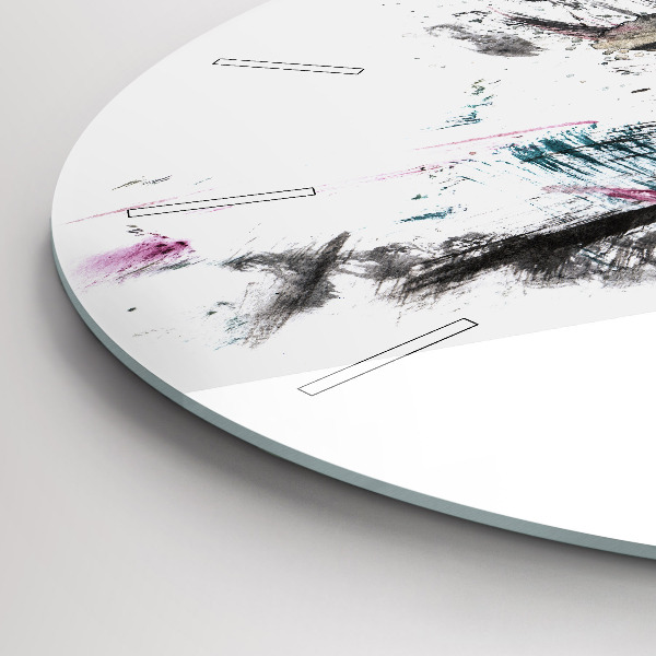 Horloge ronde Profil de loup peint