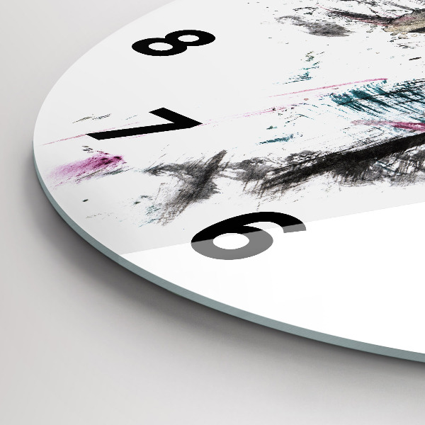 Horloge ronde Profil de loup peint