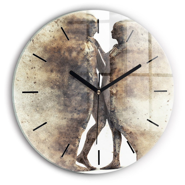 Horloge ronde Personnages de sable abstraits