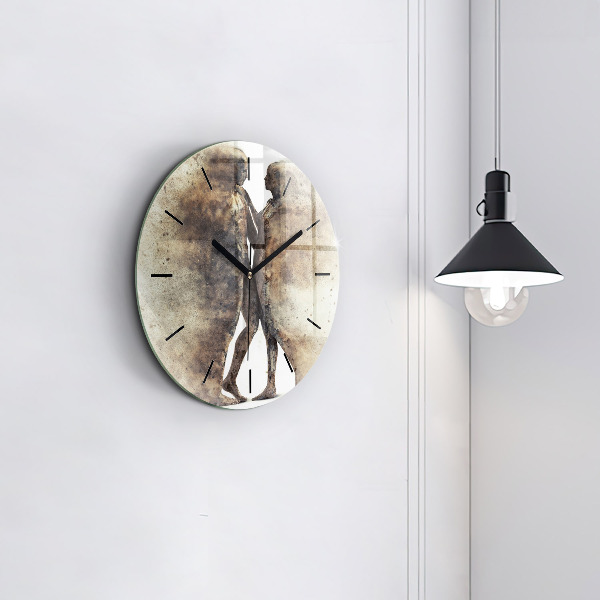 Horloge ronde Personnages de sable abstraits