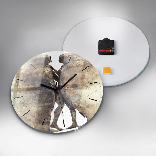 Horloge ronde Personnages de sable abstraits