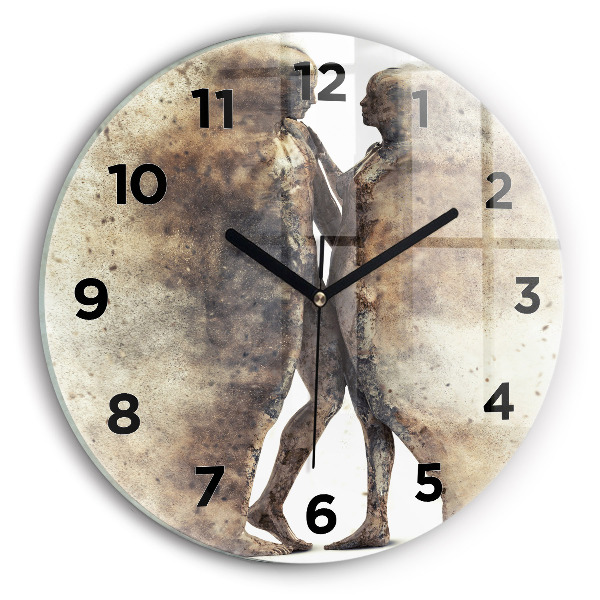 Horloge ronde Personnages de sable abstraits