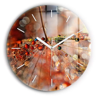 Horloge ronde Pissenlit avec rosée