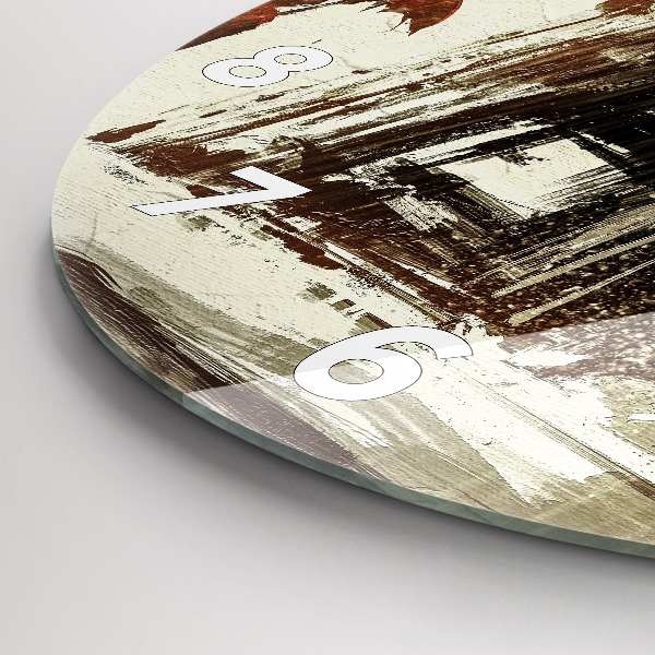 Horloge ronde Femme par une nuit pluvieuse