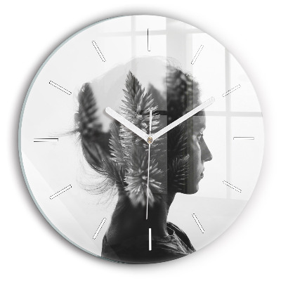 Horloge ronde 'Portrait d''une femme'
