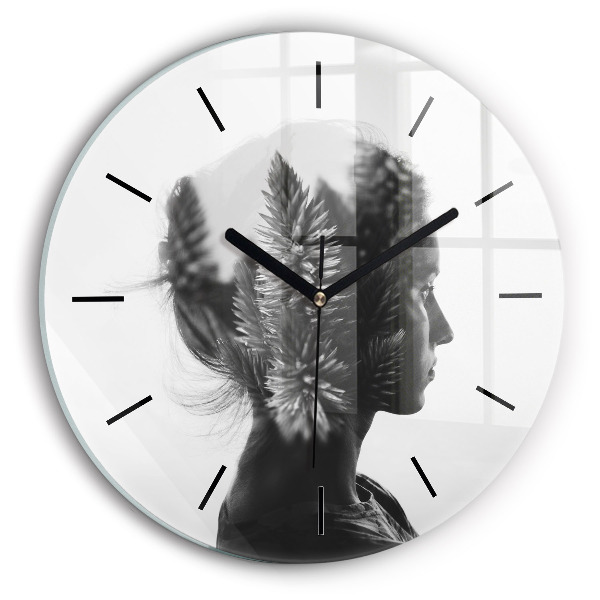 Horloge ronde 'Portrait d''une femme'