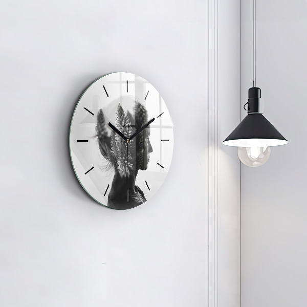 Horloge ronde 'Portrait d''une femme'