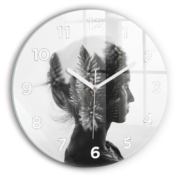 Horloge ronde 'Portrait d''une femme'