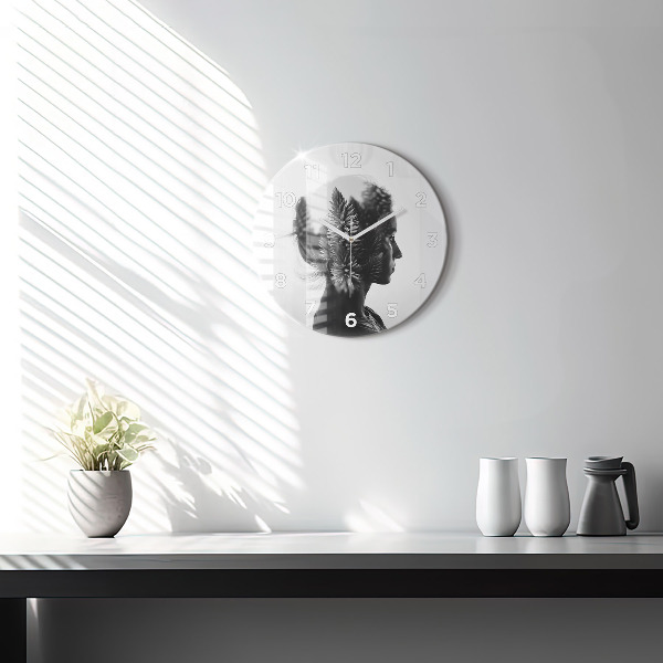 Horloge ronde 'Portrait d''une femme'