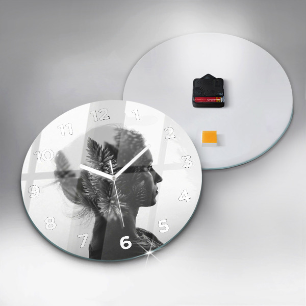 Horloge ronde 'Portrait d''une femme'