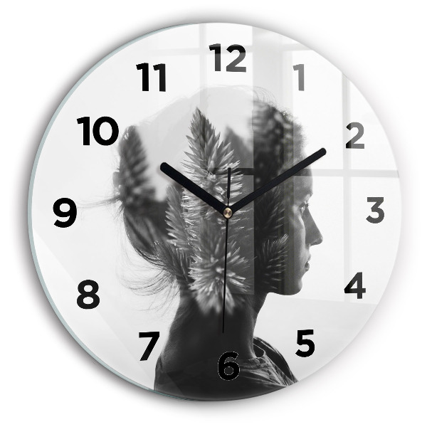 Horloge ronde 'Portrait d''une femme'