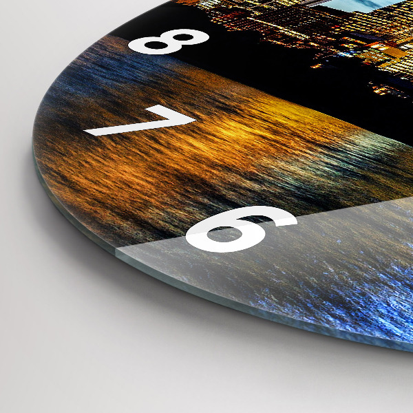 Horloge ronde Sydney le soir