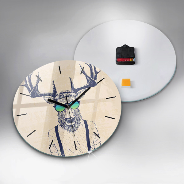 Horloge ronde Cerf abstrait