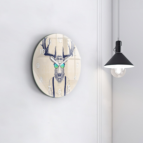Horloge ronde Cerf abstrait