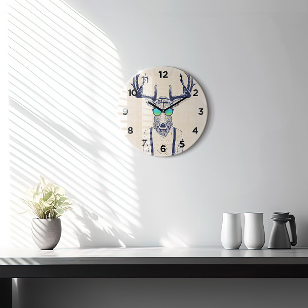 Horloge ronde Cerf abstrait