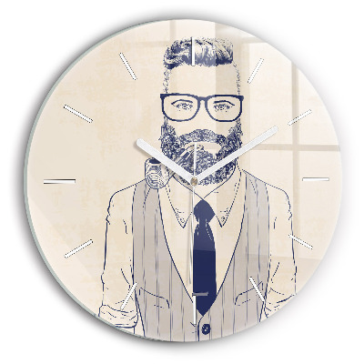 Horloge ronde Homme avec une barbe