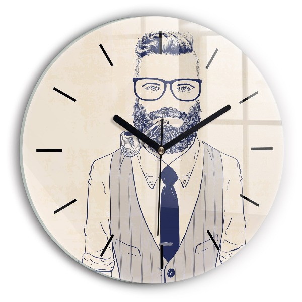 Horloge ronde Homme avec une barbe