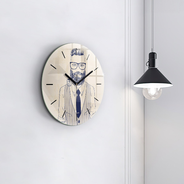 Horloge ronde Homme avec une barbe