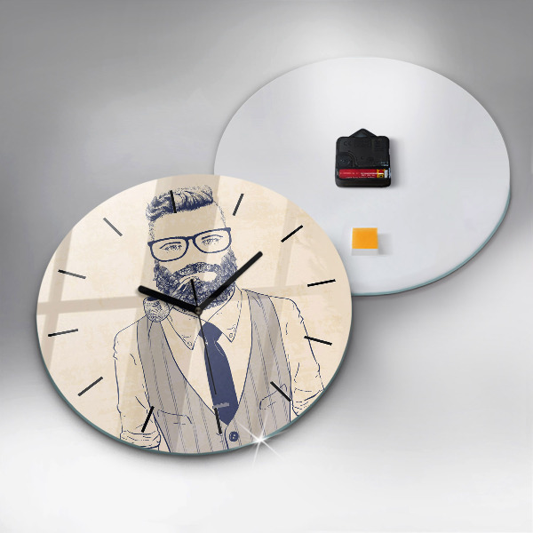 Horloge ronde Homme avec une barbe