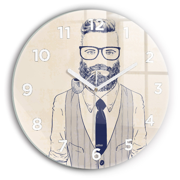 Horloge ronde Homme avec une barbe