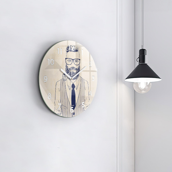 Horloge ronde Homme avec une barbe