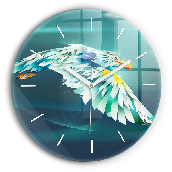 Horloge ronde 'Image d''un aigle en vol'