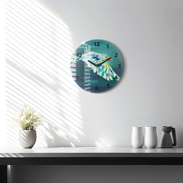Horloge ronde 'Image d''un aigle en vol'