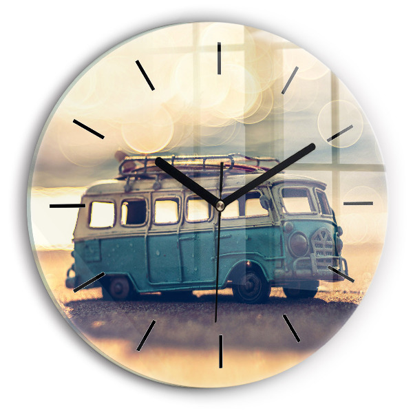 Horloge ronde Camping-car sur la plage
