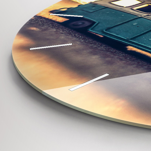 Horloge ronde Camping-car sur la plage