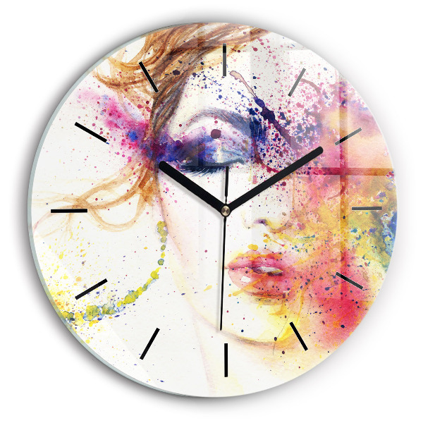 Horloge ronde 'Portrait d''une femme mystérieuse'