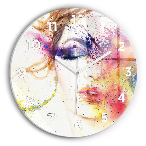 Horloge ronde 'Portrait d''une femme mystérieuse'