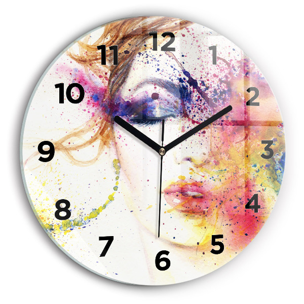 Horloge ronde 'Portrait d''une femme mystérieuse'