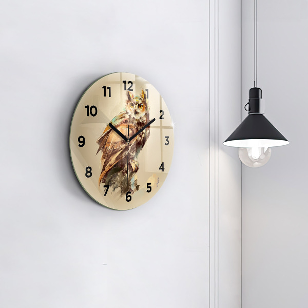 Horloge ronde Hibou - un signe de sagesse